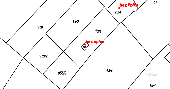 Český Rudolec 47507063 na parcele st. 110 v KÚ Matějovec, Katastrální mapa