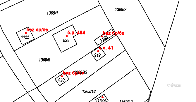 Holýšov 41 na parcele st. 919 v KÚ Holýšov, Katastrální mapa