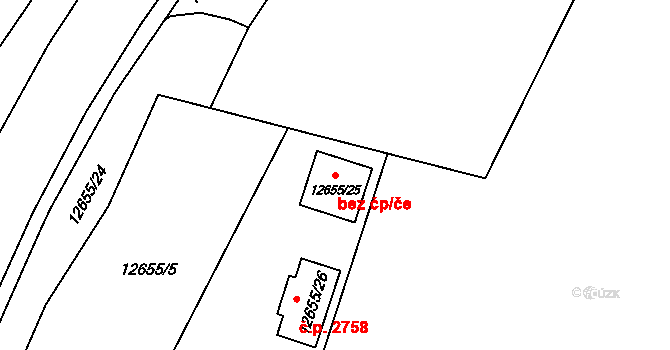 Plzeň 78334063 na parcele st. 12655/25 v KÚ Plzeň 4, Katastrální mapa