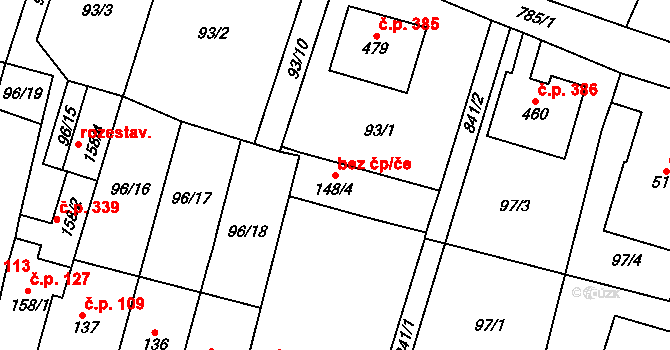 Ostroměř 80335063 na parcele st. 148/4 v KÚ Ostroměř, Katastrální mapa