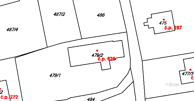 Řepiště 626 na parcele st. 479/2 v KÚ Řepiště, Katastrální mapa