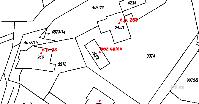 Kozlovice 90281063 na parcele st. 245/2 v KÚ Kozlovice, Katastrální mapa