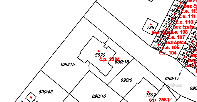 Havlíčkův Brod 3284 na parcele st. 5570 v KÚ Havlíčkův Brod, Katastrální mapa