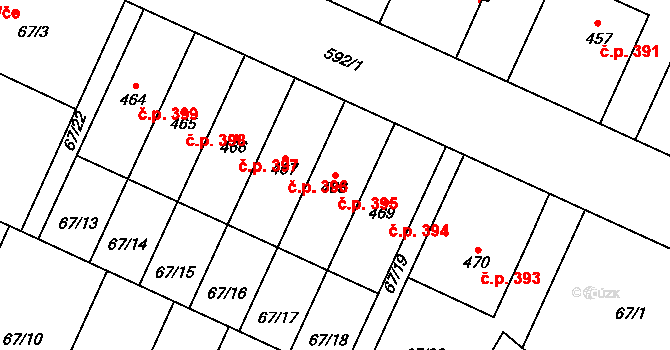 Přerov II-Předmostí 395, Přerov na parcele st. 468 v KÚ Předmostí, Katastrální mapa