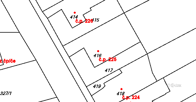 Janovice 225, Rýmařov na parcele st. 416 v KÚ Janušov, Katastrální mapa