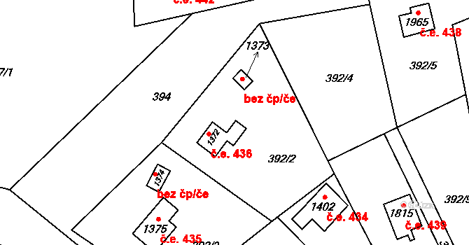 Morávka 436 na parcele st. 1372 v KÚ Morávka, Katastrální mapa