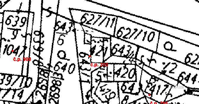 Kamenický Šenov 200 na parcele st. 421 v KÚ Kamenický Šenov, Katastrální mapa