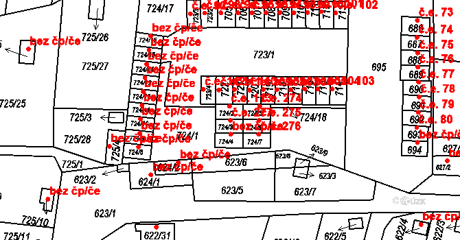 Miřetice u Klášterce nad Ohří 277, Klášterec nad Ohří na parcele st. 724/3 v KÚ Miřetice u Klášterce nad Ohří, Katastrální mapa