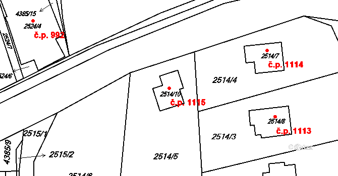 Frýdlant 1115, Frýdlant nad Ostravicí na parcele st. 2514/10 v KÚ Frýdlant nad Ostravicí, Katastrální mapa