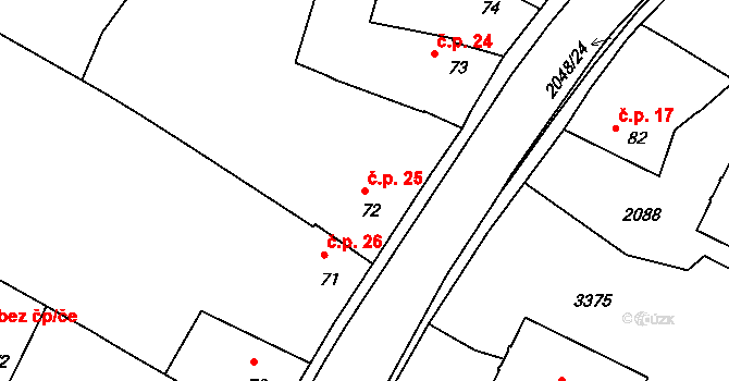 Staňkov I 25, Staňkov na parcele st. 72 v KÚ Staňkov-město, Katastrální mapa
