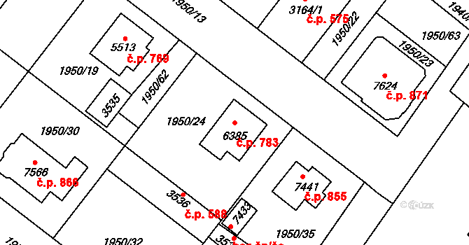 Kolín IV 783, Kolín na parcele st. 6385 v KÚ Kolín, Katastrální mapa