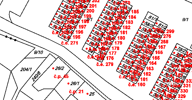 Chanov 176, Obrnice na parcele st. 53/1 v KÚ Chanov, Katastrální mapa
