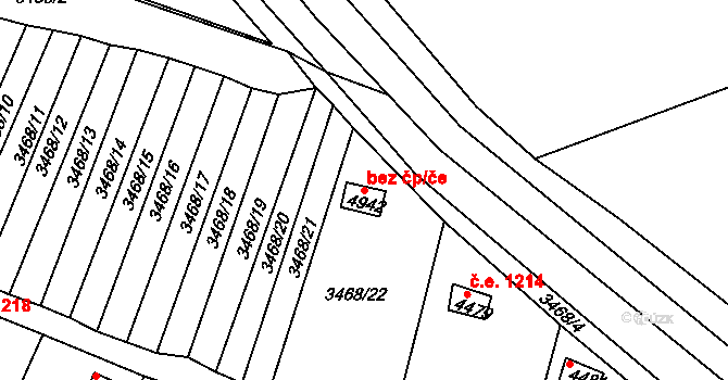 Rakovník II 1226, Rakovník na parcele st. 4942 v KÚ Rakovník, Katastrální mapa