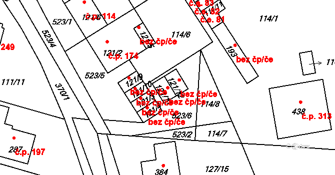 Chotoviny 40902064 na parcele st. 121/11 v KÚ Chotoviny, Katastrální mapa