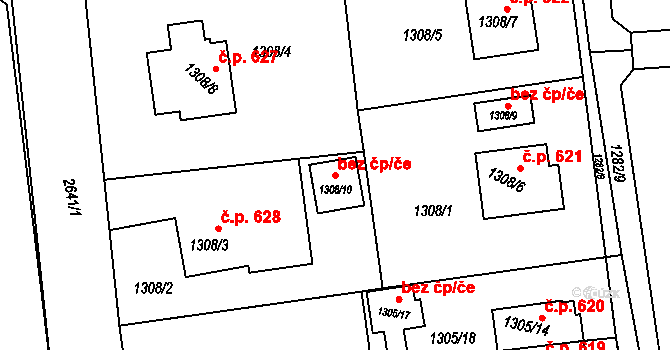Havířov 41787064 na parcele st. 1308/10 v KÚ Prostřední Suchá, Katastrální mapa