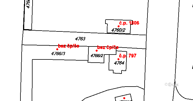 Česká Lípa 42244064 na parcele st. 4766/2 v KÚ Česká Lípa, Katastrální mapa