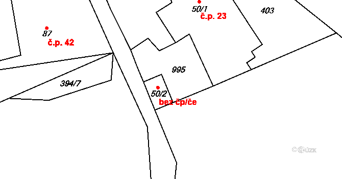 Široká Niva 42435064 na parcele st. 50/2 v KÚ Skrbovice, Katastrální mapa