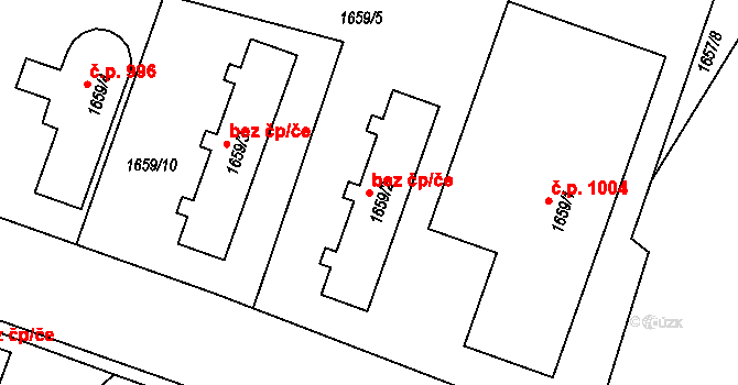 Týniště nad Orlicí 44298064 na parcele st. 1659/2 v KÚ Týniště nad Orlicí, Katastrální mapa