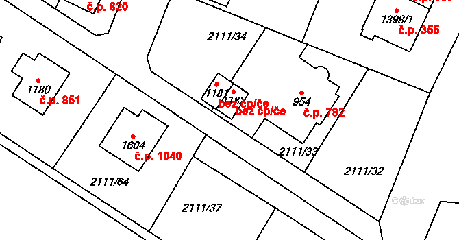 Polná 44547064 na parcele st. 1182 v KÚ Polná, Katastrální mapa