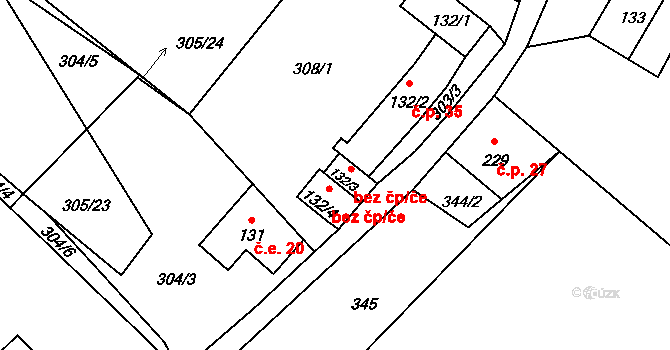 Kamenický Šenov 45959064 na parcele st. 132/3 v KÚ Prácheň, Katastrální mapa