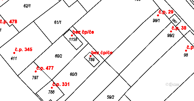 Bořetice 47261064 na parcele st. 789 v KÚ Bořetice u Hustopečí, Katastrální mapa