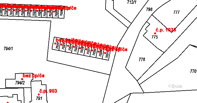Sokolov 49732064 na parcele st. 702/9 v KÚ Sokolov, Katastrální mapa