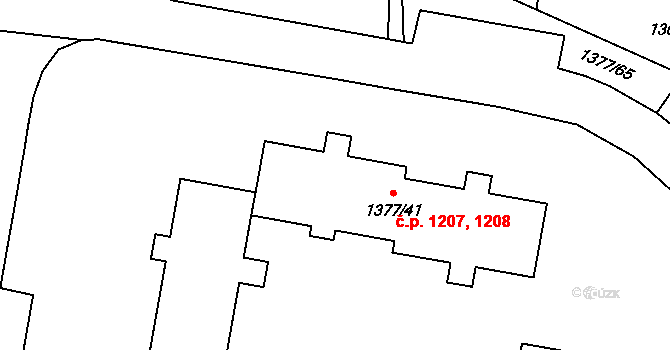 Kopřivnice 1207,1208 na parcele st. 1377/41 v KÚ Kopřivnice, Katastrální mapa
