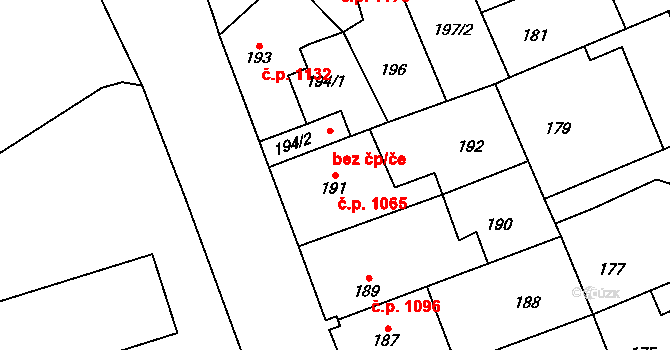 Kročehlavy 1065, Kladno na parcele st. 191 v KÚ Kročehlavy, Katastrální mapa
