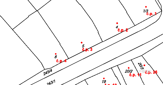 Žerůvky 3, Bystročice na parcele st. 5 v KÚ Žerůvky, Katastrální mapa