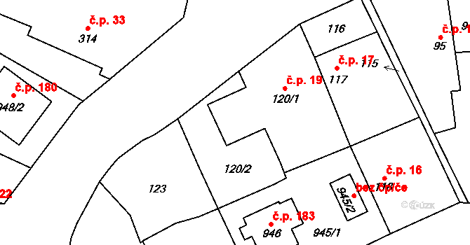 Kratonohy 24 na parcele st. 120/2 v KÚ Kratonohy, Katastrální mapa