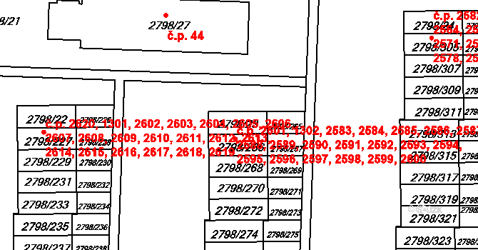 Strašnice 1302,2583,2584,2585,, Praha na parcele st. 2798/23 v KÚ Strašnice, Katastrální mapa