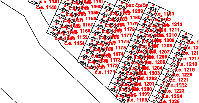Kuřim 1173 na parcele st. 4067 v KÚ Kuřim, Katastrální mapa