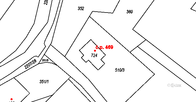 Lichnov 469 na parcele st. 724 v KÚ Lichnov u Nového Jičína, Katastrální mapa