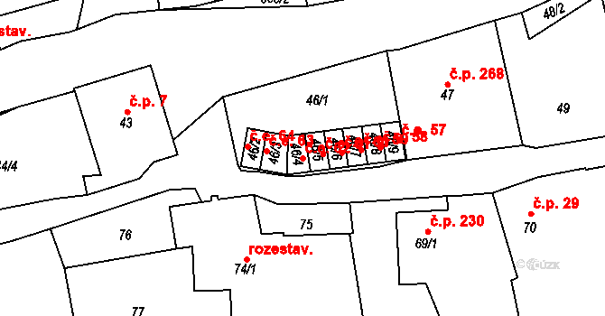 Chudeřín 62, Litvínov na parcele st. 46/4 v KÚ Chudeřín u Litvínova, Katastrální mapa