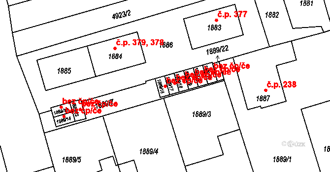 Vysoké Mýto 39447065 na parcele st. 1889/16 v KÚ Vysoké Mýto, Katastrální mapa