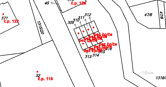 Děpoltovice 39673065 na parcele st. 313 v KÚ Děpoltovice, Katastrální mapa