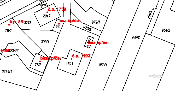 Opava 41431065 na parcele st. 2333 v KÚ Kateřinky u Opavy, Katastrální mapa