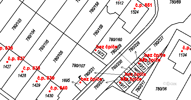 Náměšť nad Oslavou 41923065 na parcele st. 1672 v KÚ Náměšť nad Oslavou, Katastrální mapa