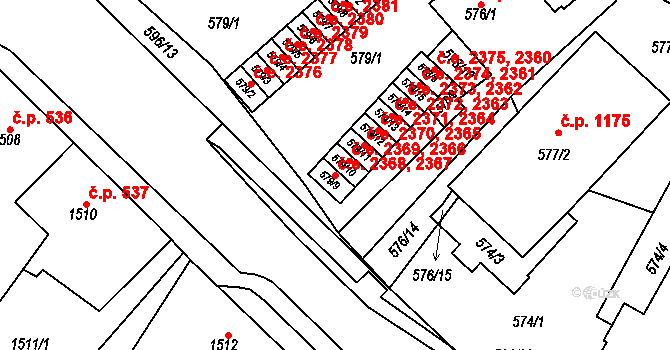 Bludovice 2367,2368, Havířov na parcele st. 579/9 v KÚ Bludovice, Katastrální mapa