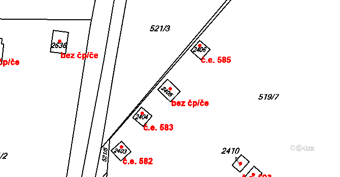 Uničov 42681065 na parcele st. 2405 v KÚ Uničov, Katastrální mapa