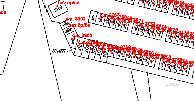 Podlesí 2762, Havířov na parcele st. 3122 v KÚ Bludovice, Katastrální mapa