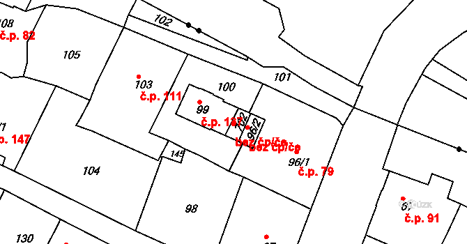 Děčín 47107065 na parcele st. 702 v KÚ Chrochvice, Katastrální mapa