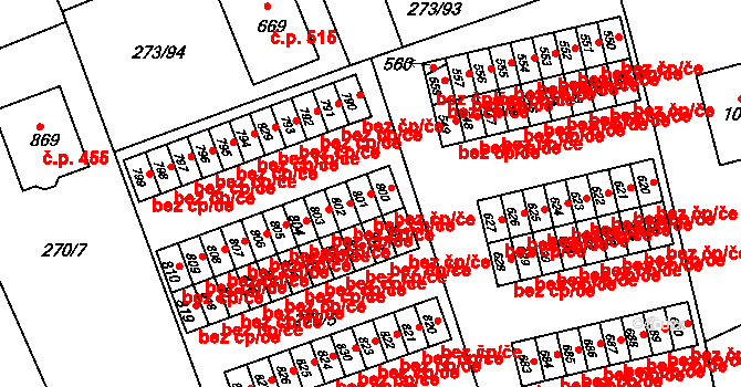 Třemošnice 50480065 na parcele st. 801 v KÚ Třemošnice nad Doubravou, Katastrální mapa