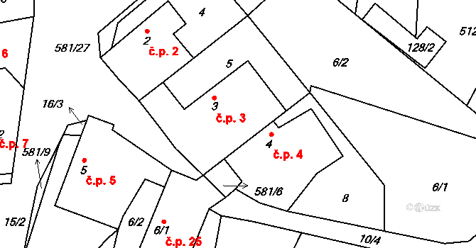 Plačkov 3, Humpolec na parcele st. 3 v KÚ Plačkov, Katastrální mapa