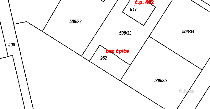 Častolovice 118598066 na parcele st. 952 v KÚ Častolovice, Katastrální mapa