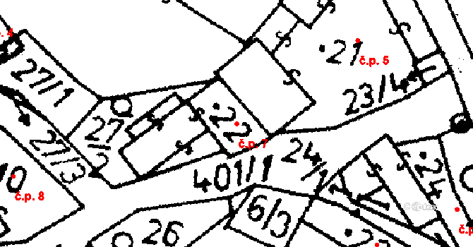 Pacelice 7, Škvořetice na parcele st. 22 v KÚ Pacelice, Katastrální mapa