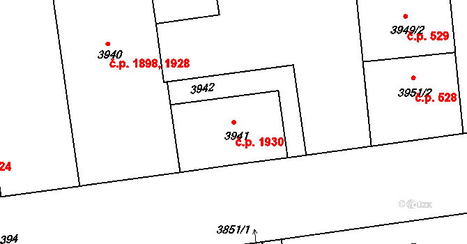 Žižkov 1930, Praha na parcele st. 3941 v KÚ Žižkov, Katastrální mapa