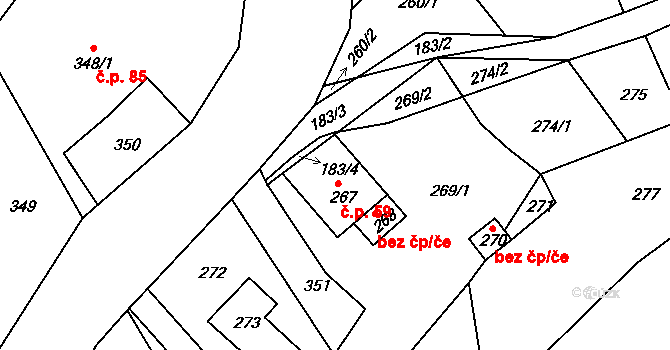 Záskalí 59, Hodkovice nad Mohelkou na parcele st. 267 v KÚ Záskalí, Katastrální mapa