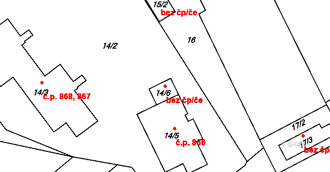 Návsí 38773066 na parcele st. 14/6 v KÚ Návsí, Katastrální mapa