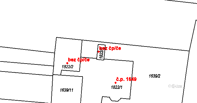 Dvůr Králové nad Labem 41879066 na parcele st. 1822/3 v KÚ Dvůr Králové nad Labem, Katastrální mapa